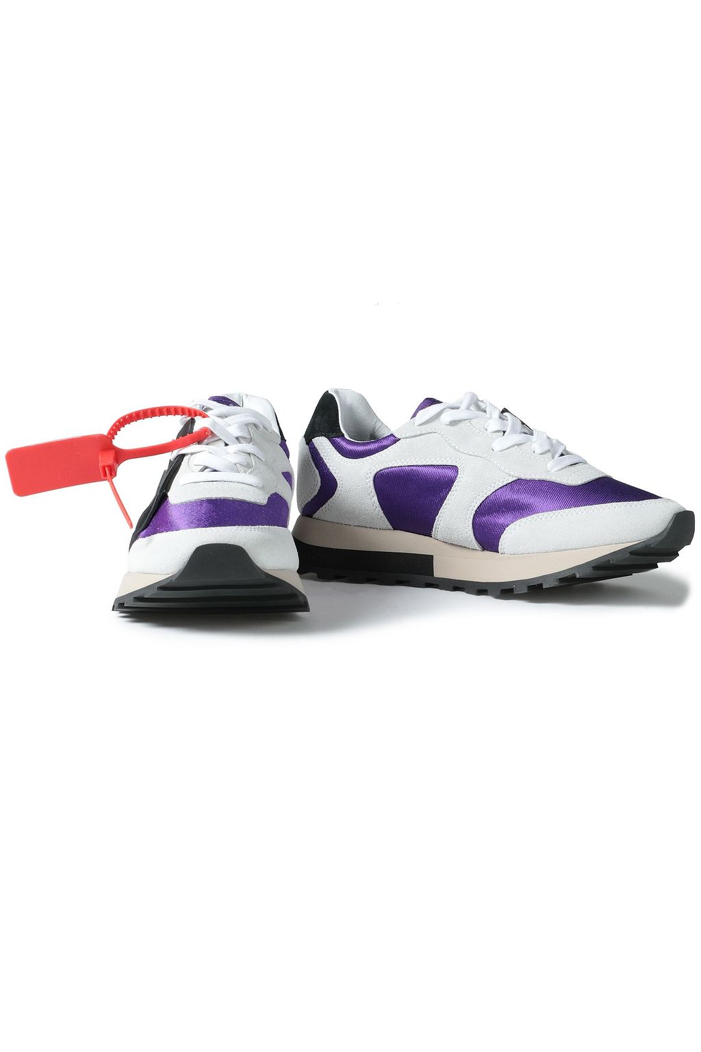 OFF-WHITE™ HG Runner appliquéd suede and shell sneakers