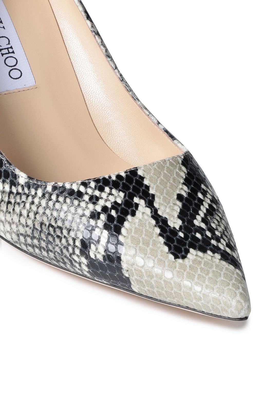 JIMMY CHOO Aurora snake-effect leather pumps