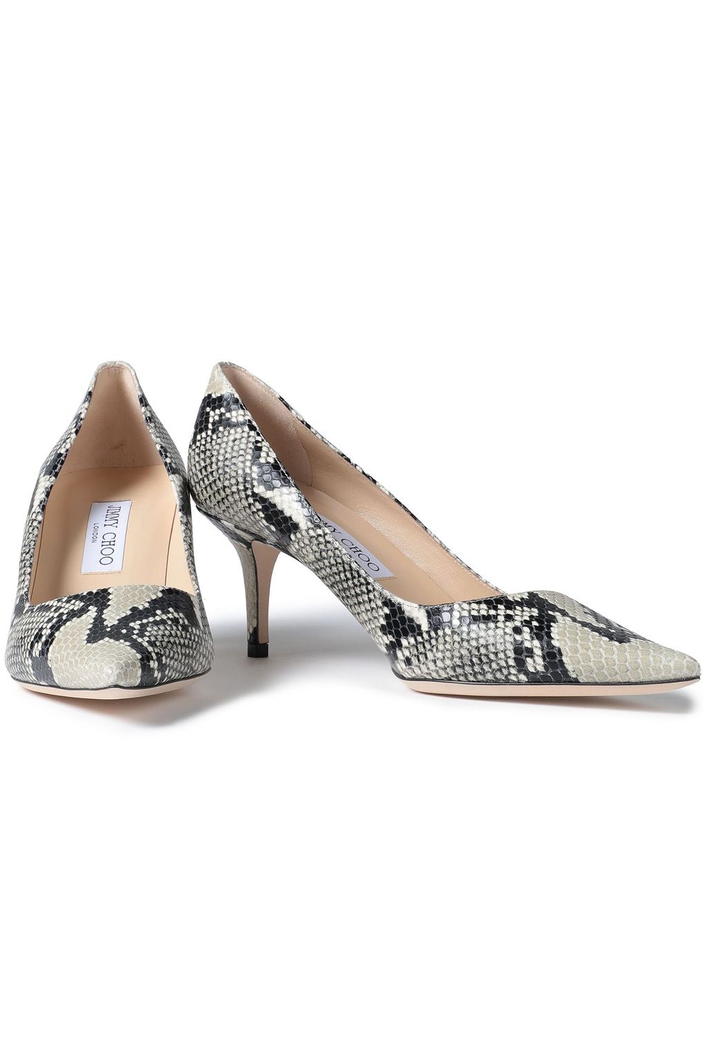 JIMMY CHOO Aurora snake-effect leather pumps