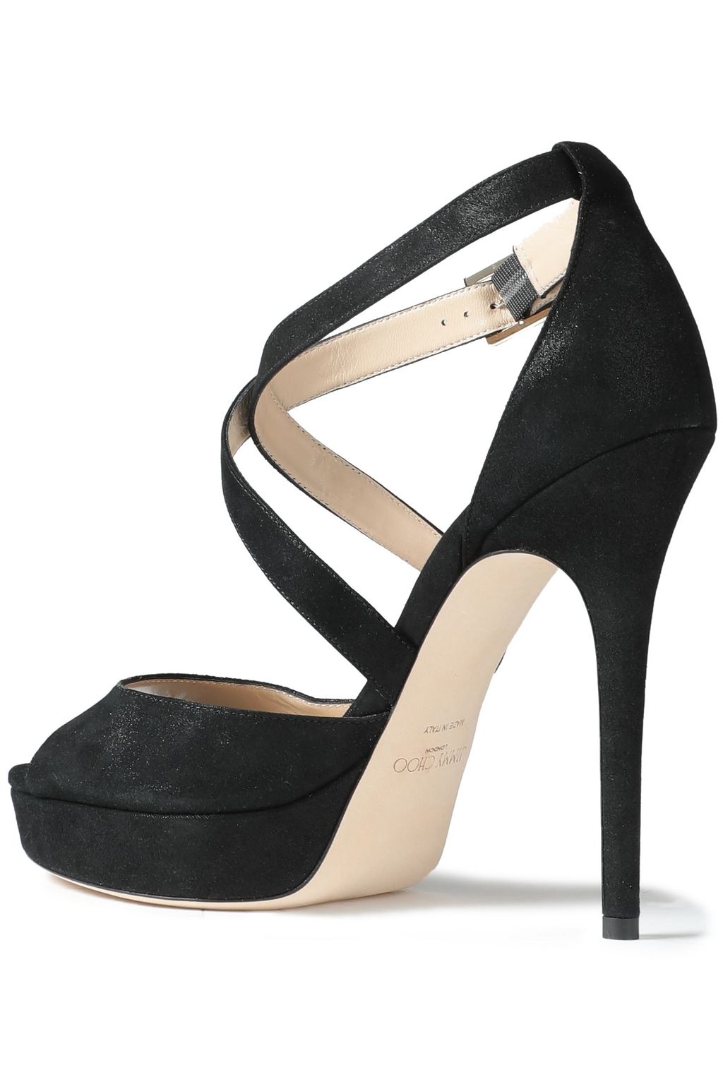 JIMMY CHOO Feroza metallic satin platform sandals
