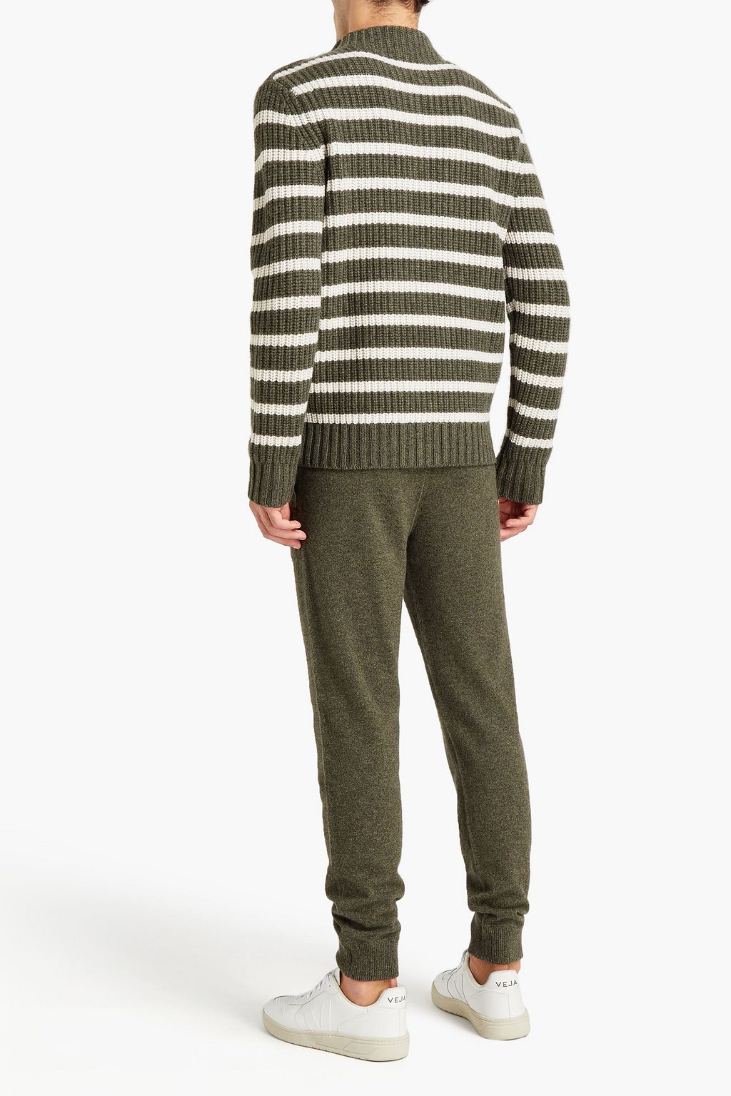 MICHAEL KORS Tapered mélange cashmere and cotton-blend track pants