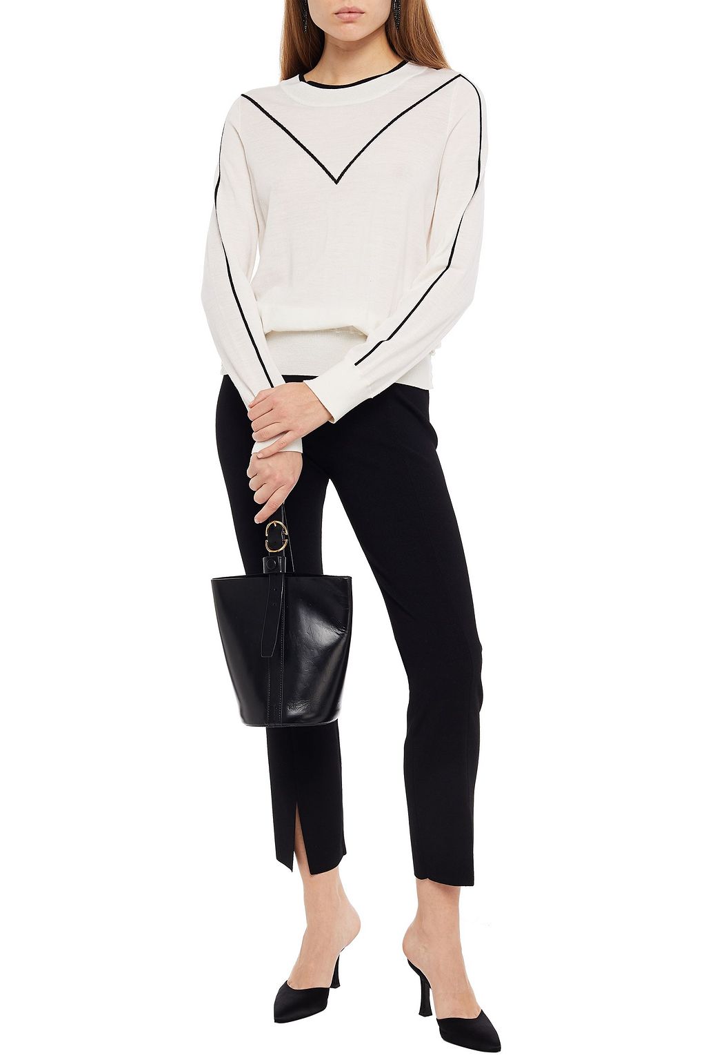 ADAM LIPPES Embroidered merino wool sweater
