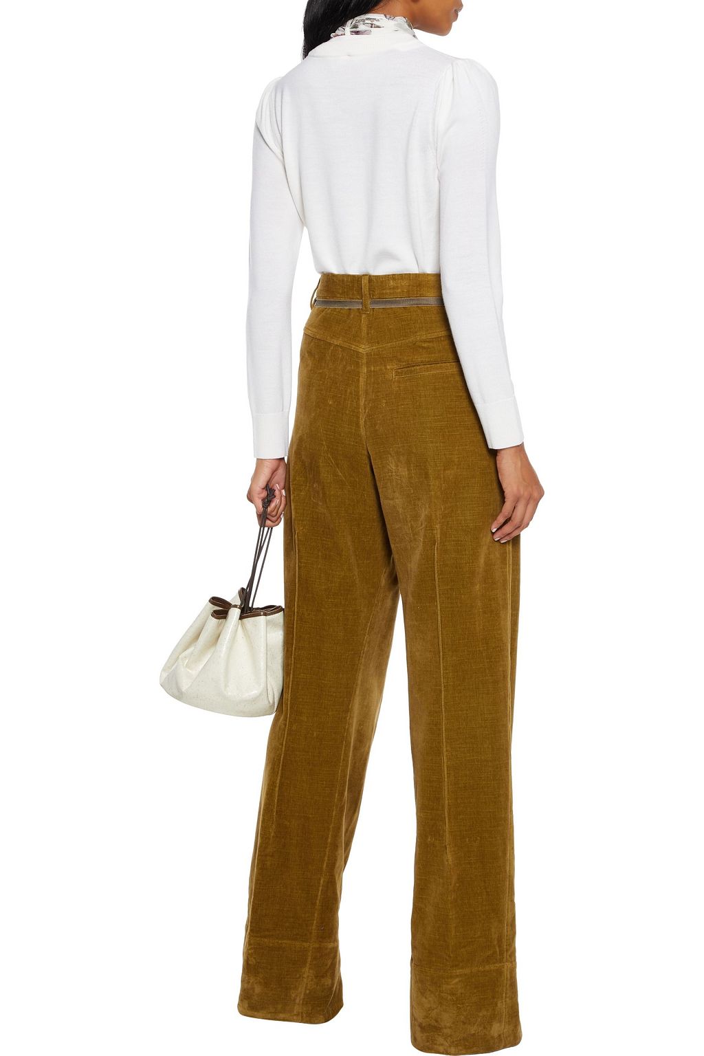 ADAM LIPPES Silk-trimmed wool sweater