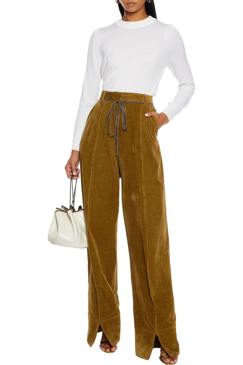 ADAM LIPPES Silk-trimmed wool sweater