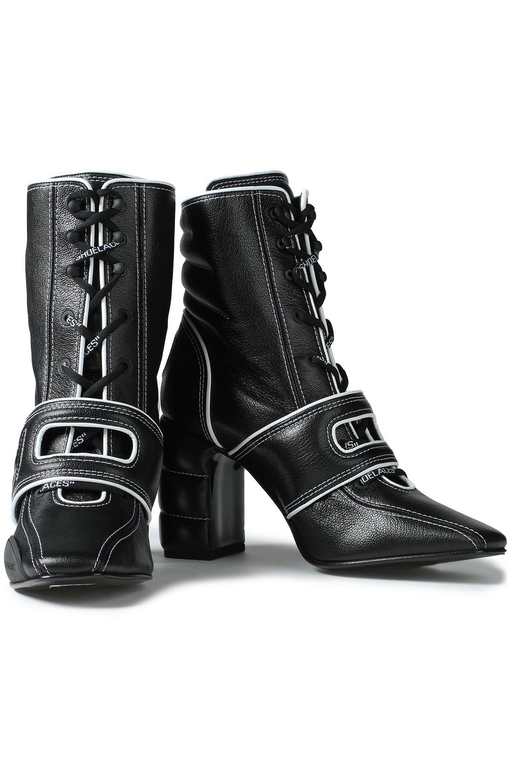OFF-WHITE™ Quilted textured-leather ankle boots