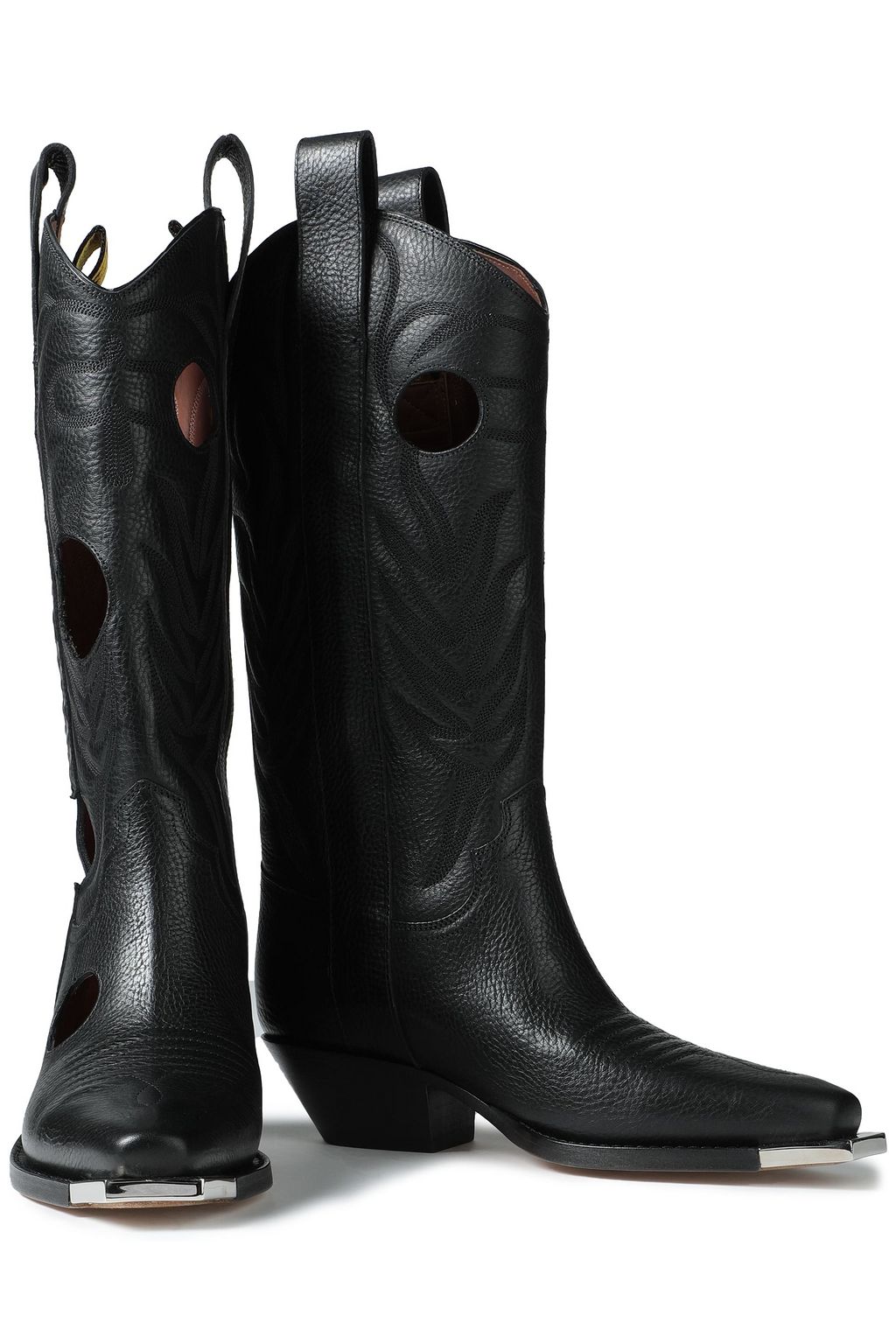 OFF-WHITE™ Meteor Shower cutout pebbled-leather knee boots