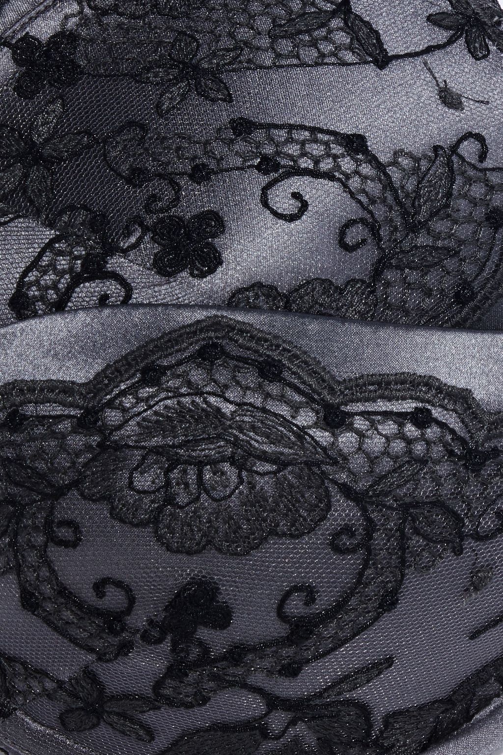 I.D. SARRIERI La Nymph embroidered tulle and satin underwired push-up bra