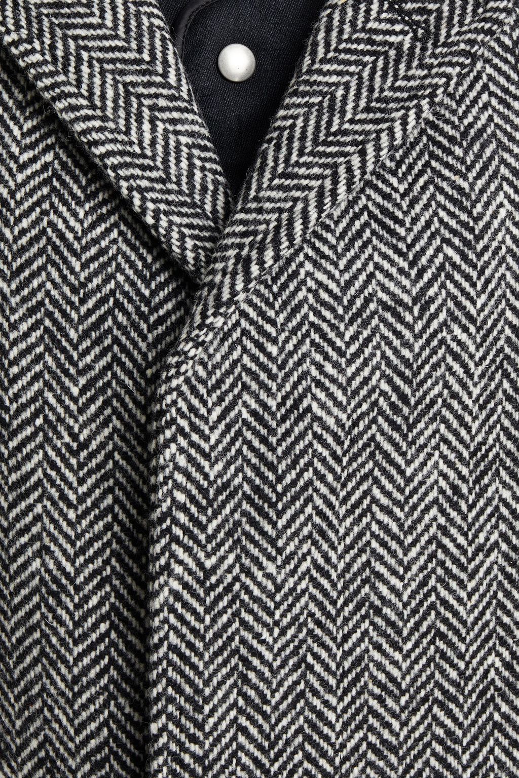 MAISON MARGIELA Paneled herringbone wool coat