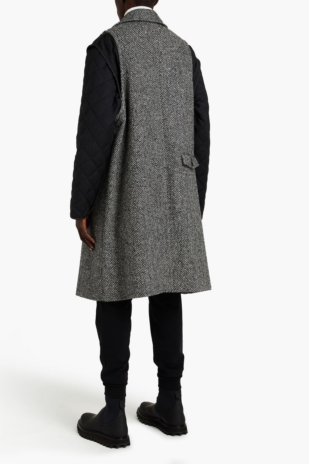 MAISON MARGIELA Paneled herringbone wool coat