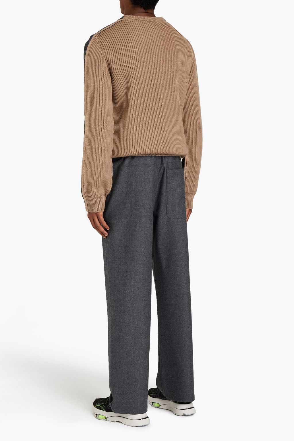 MAISON MARGIELA Paneled ribbed mélange wool sweater