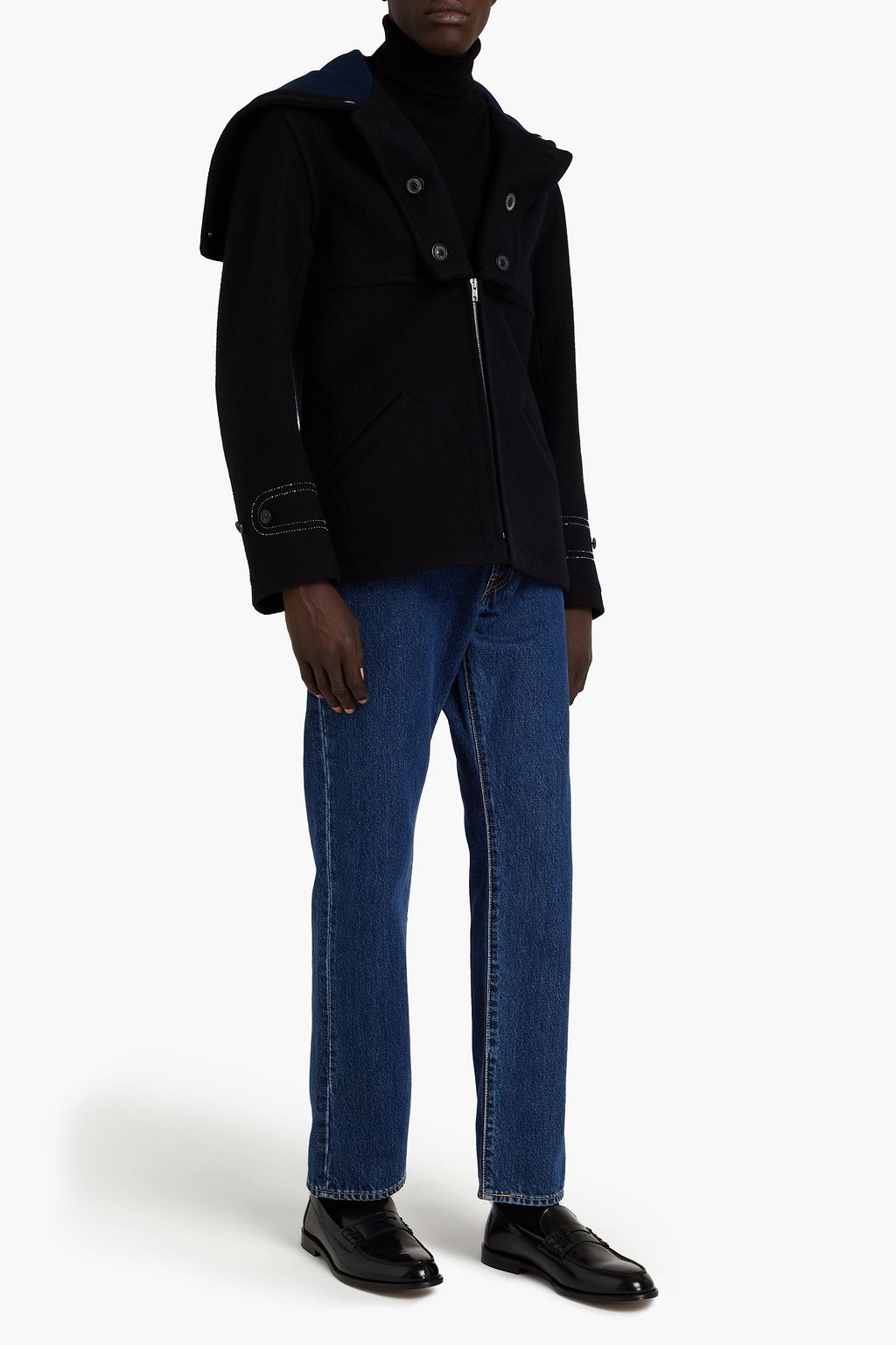 MAISON MARGIELA Slim-fit double-breasted wool-felt hooded jacket