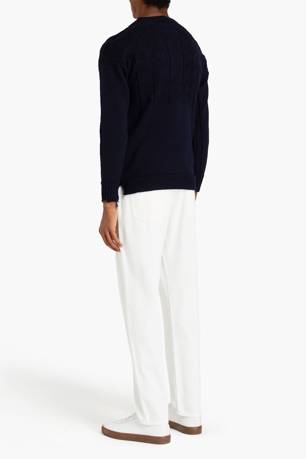 MAISON MARGIELA Distressed wool-jacquard sweater