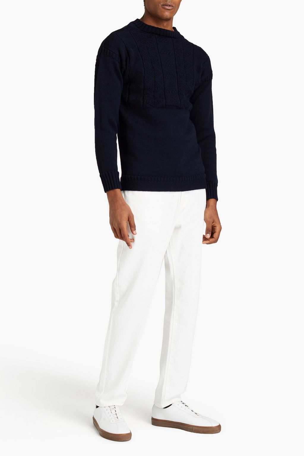 MAISON MARGIELA Distressed wool-jacquard sweater