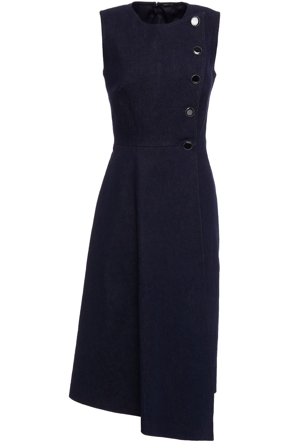 Dark denim Button-detailed denim midi 