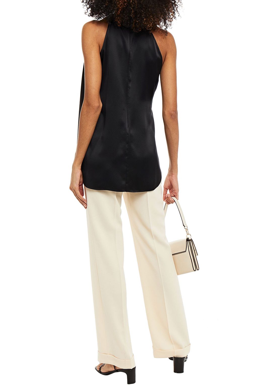 ADAM LIPPES Draped silk-satin top