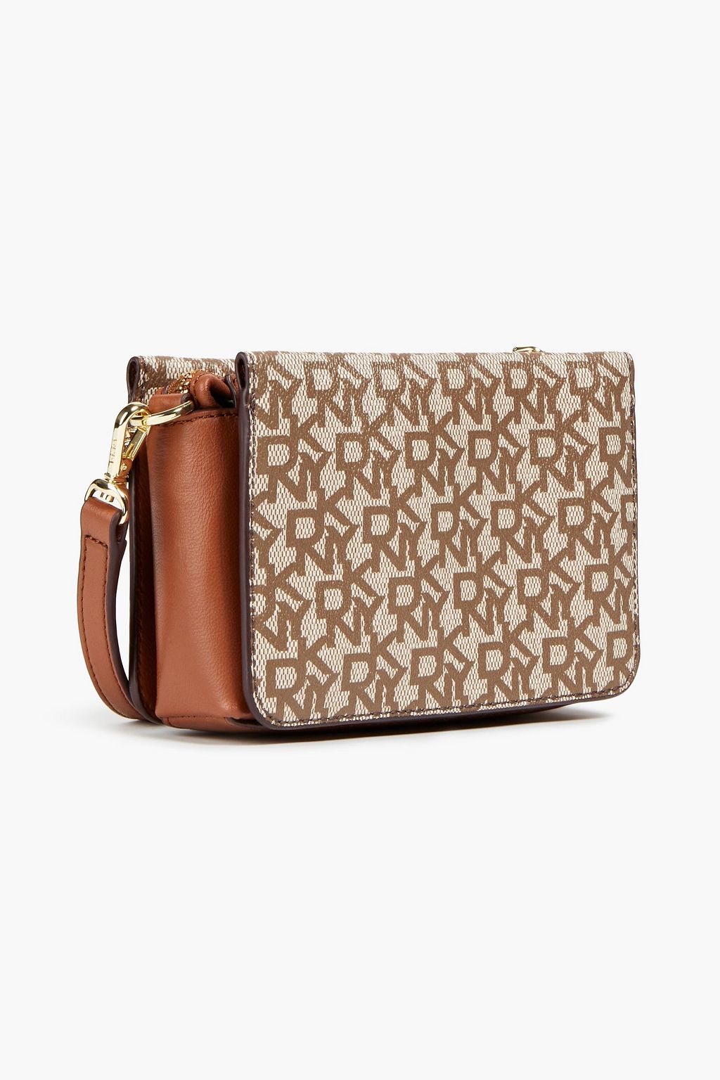 DKNY Schultertasche aus Kunstleder mit Logoprint und Lederbesatz