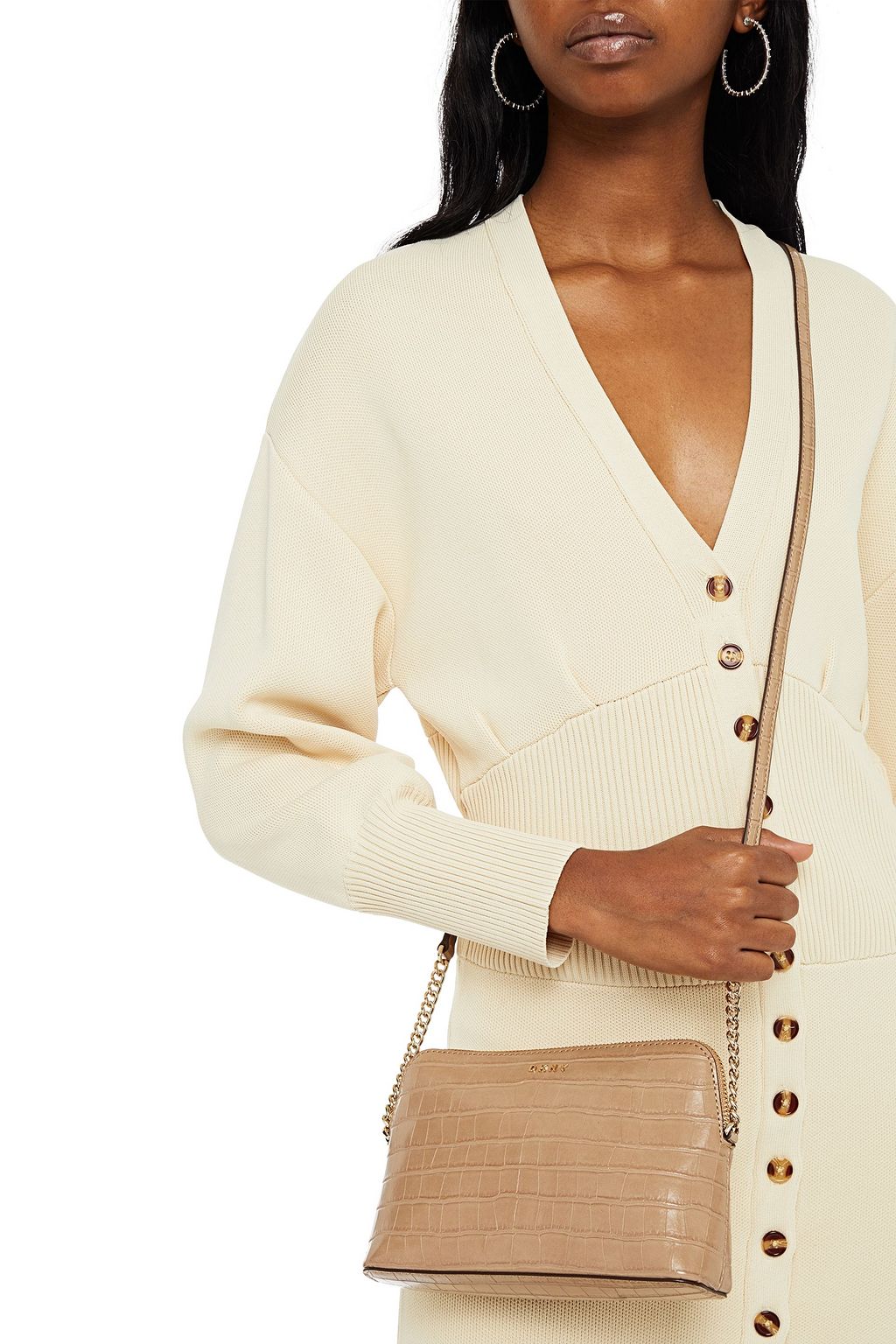 DKNY Faux croc-effect leather shoulder bag