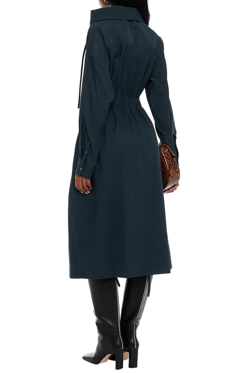 3.1 PHILLIP LIM Belted gathered twill midi dress