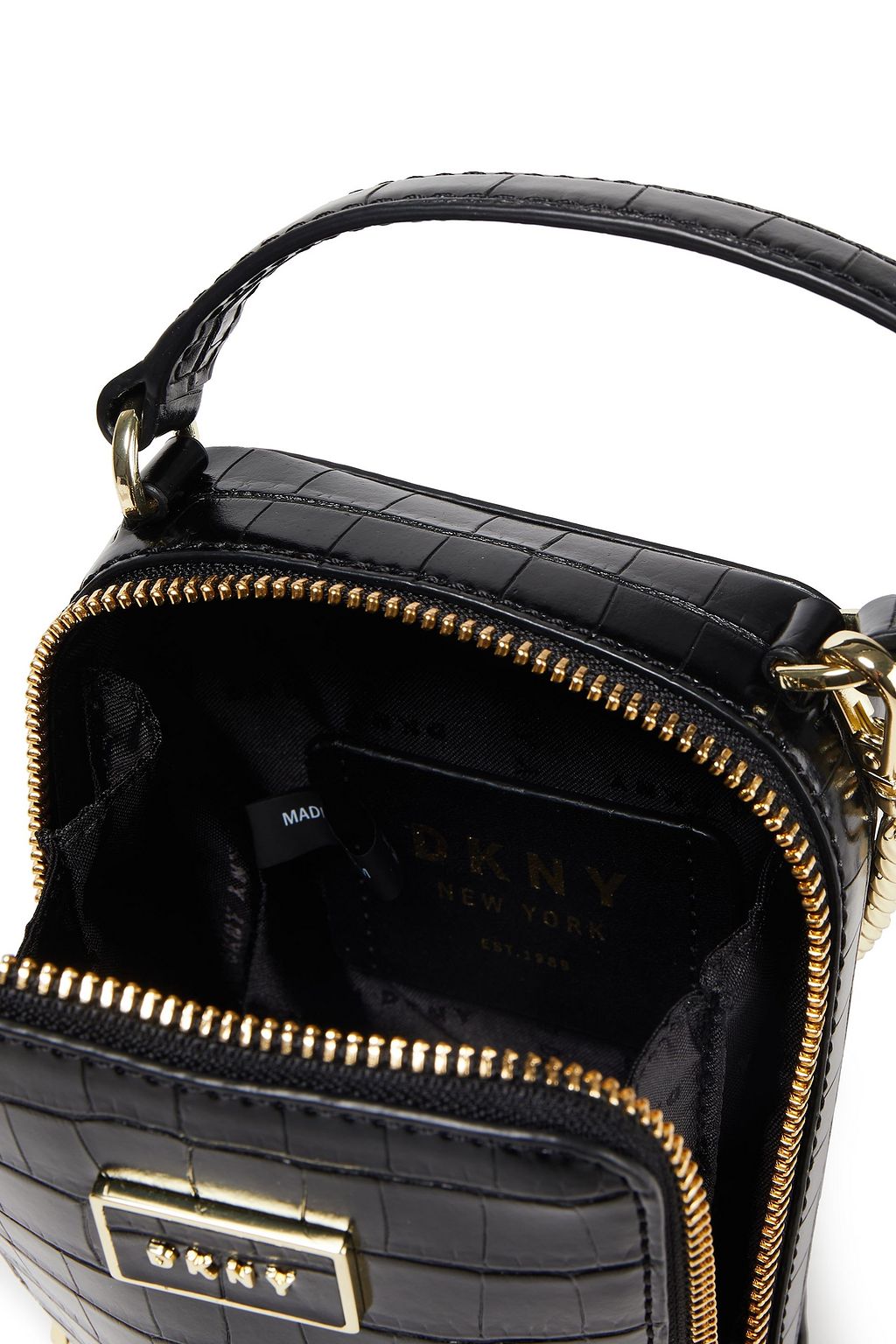 DKNY Faux croc-effect leather camera bag