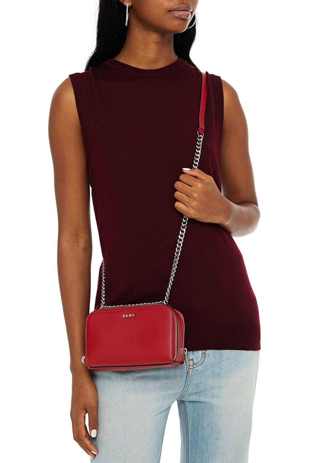 DKNY Textured-leather shoulder bag
