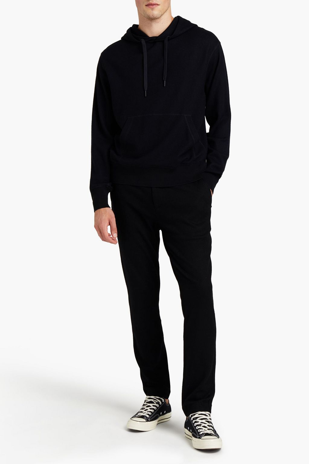 RAG & BONE Damon brushed wool-jersey hoodie