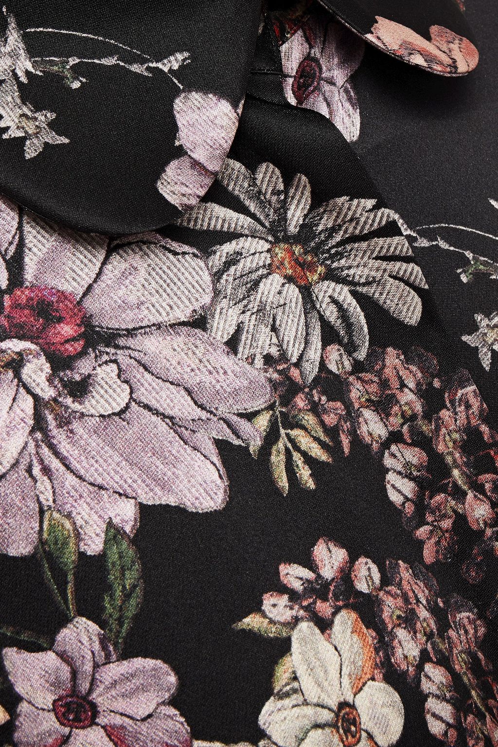 ADAM LIPPES Floral-print silk-satin shirt