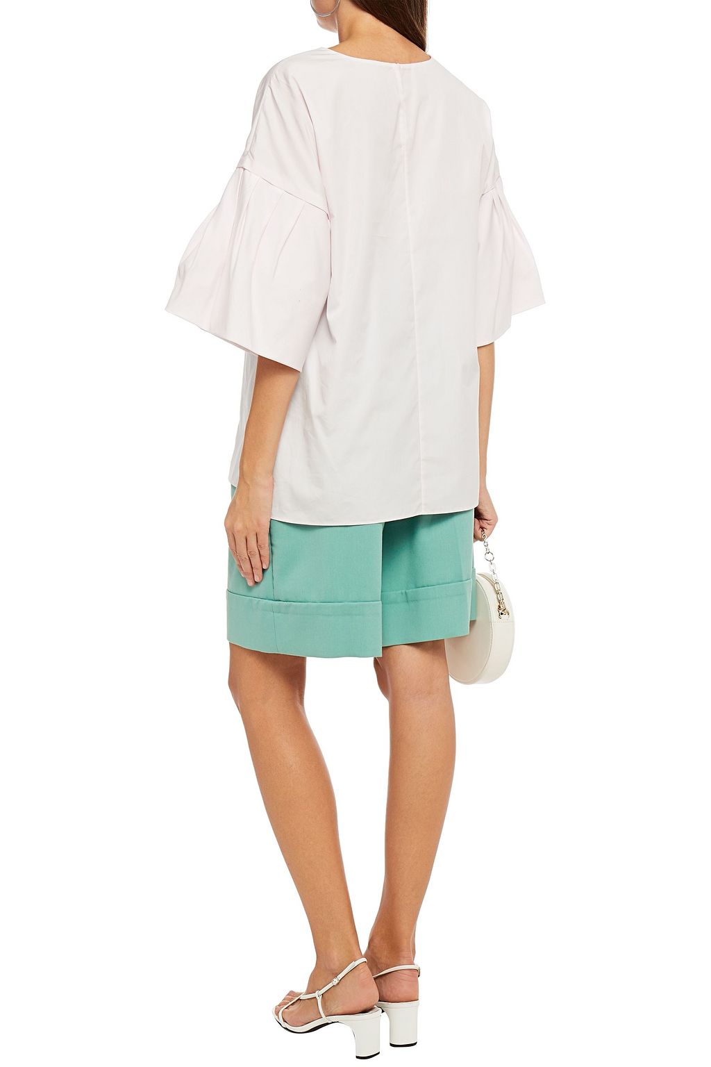 ADAM LIPPES Pleated cotton-poplin top