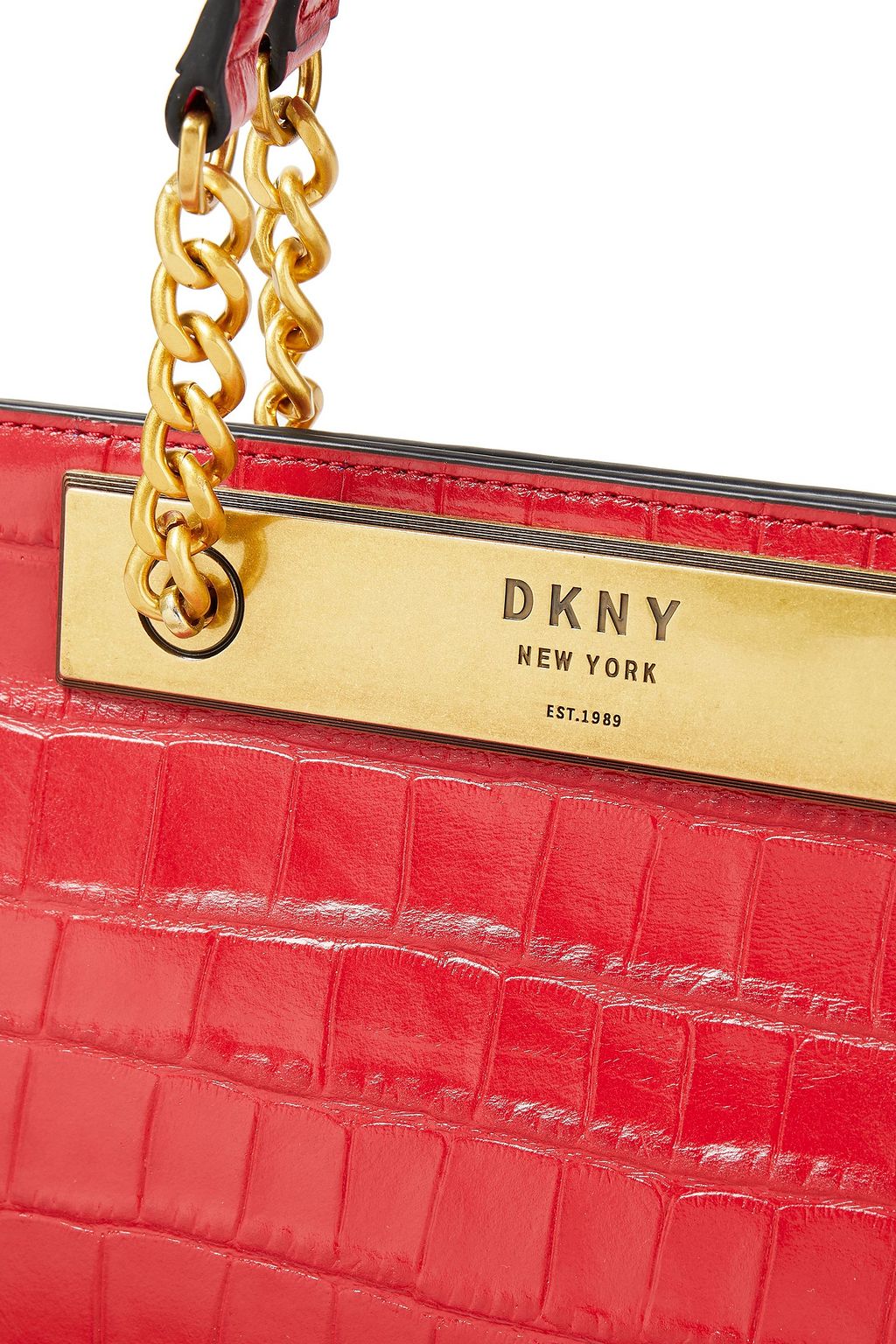 DKNY Croc-effect leather tote