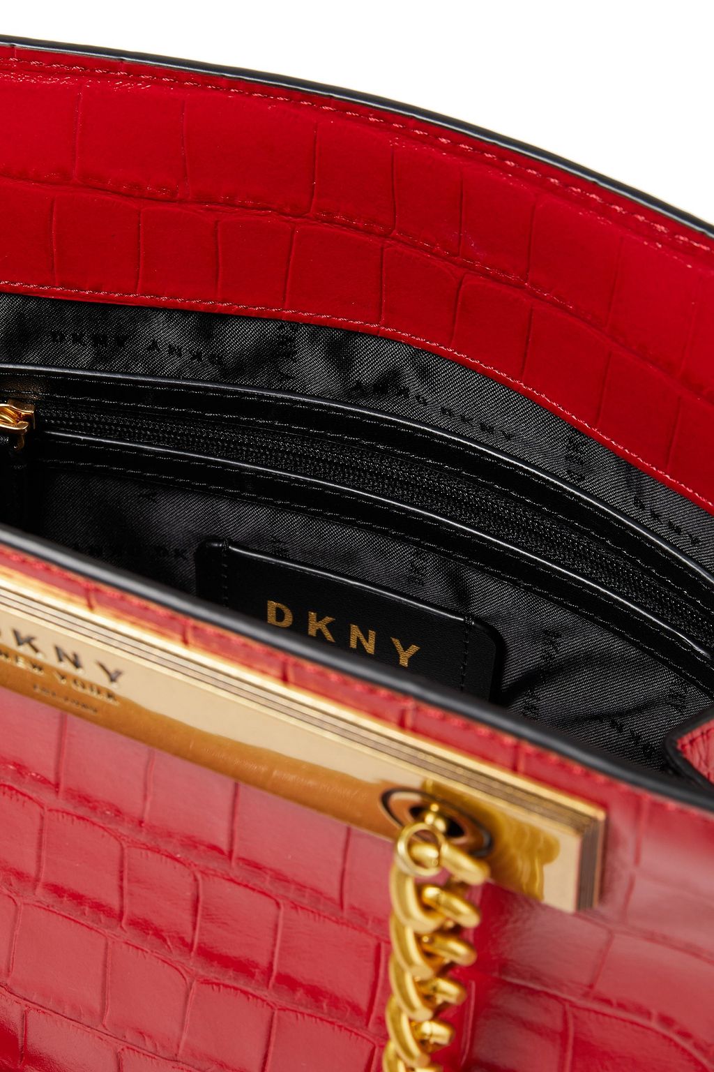 DKNY Croc-effect leather tote
