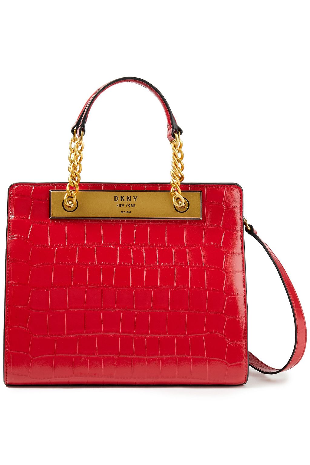 DKNY Croc-effect leather tote