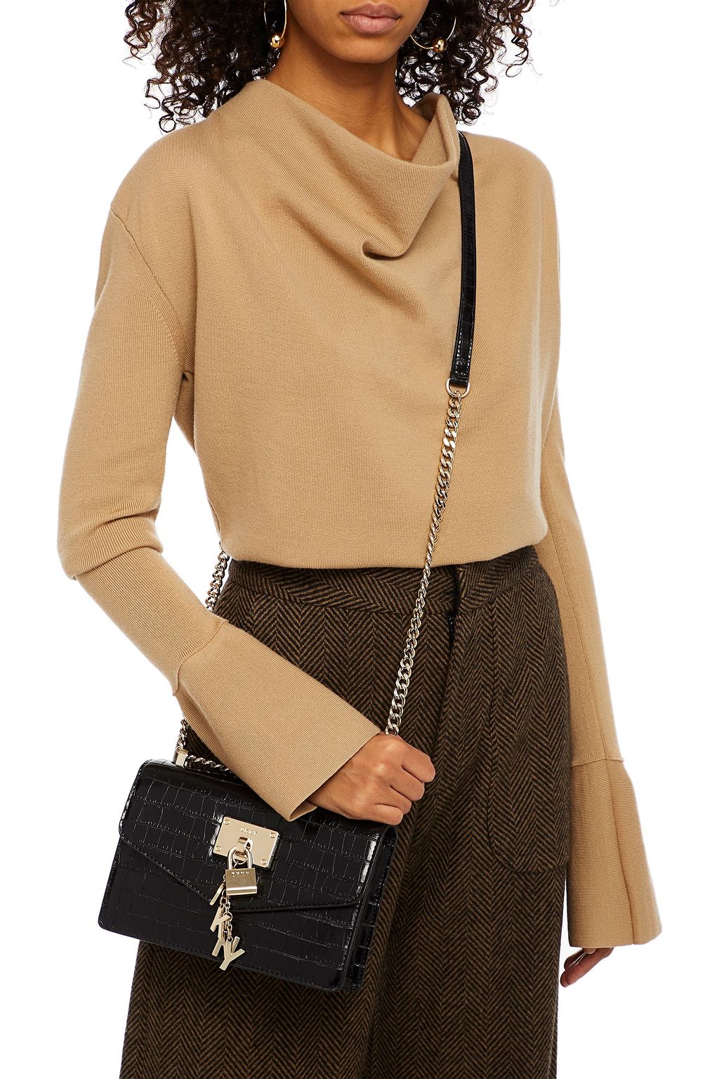 DKNY Faux croc-effect leather shoulder bag