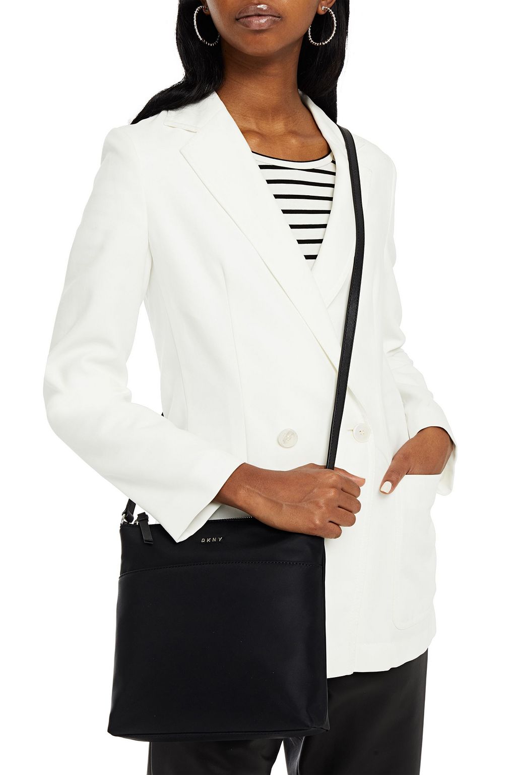 DKNY Faux leather-trimmed shell shoulder bag