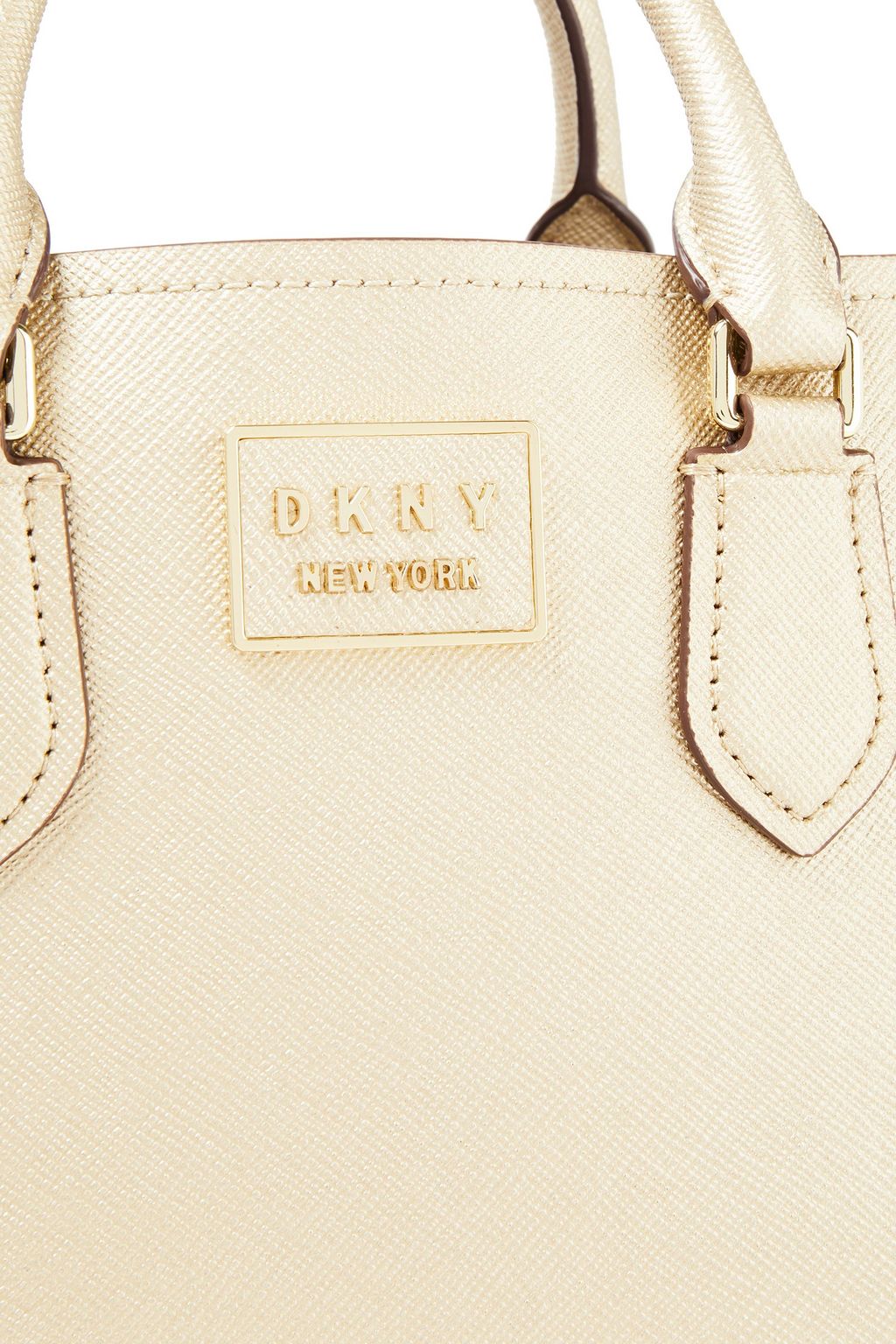 DKNY Metallic textured-leather tote