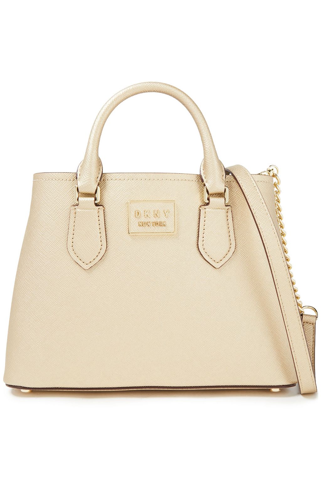DKNY Metallic textured-leather tote