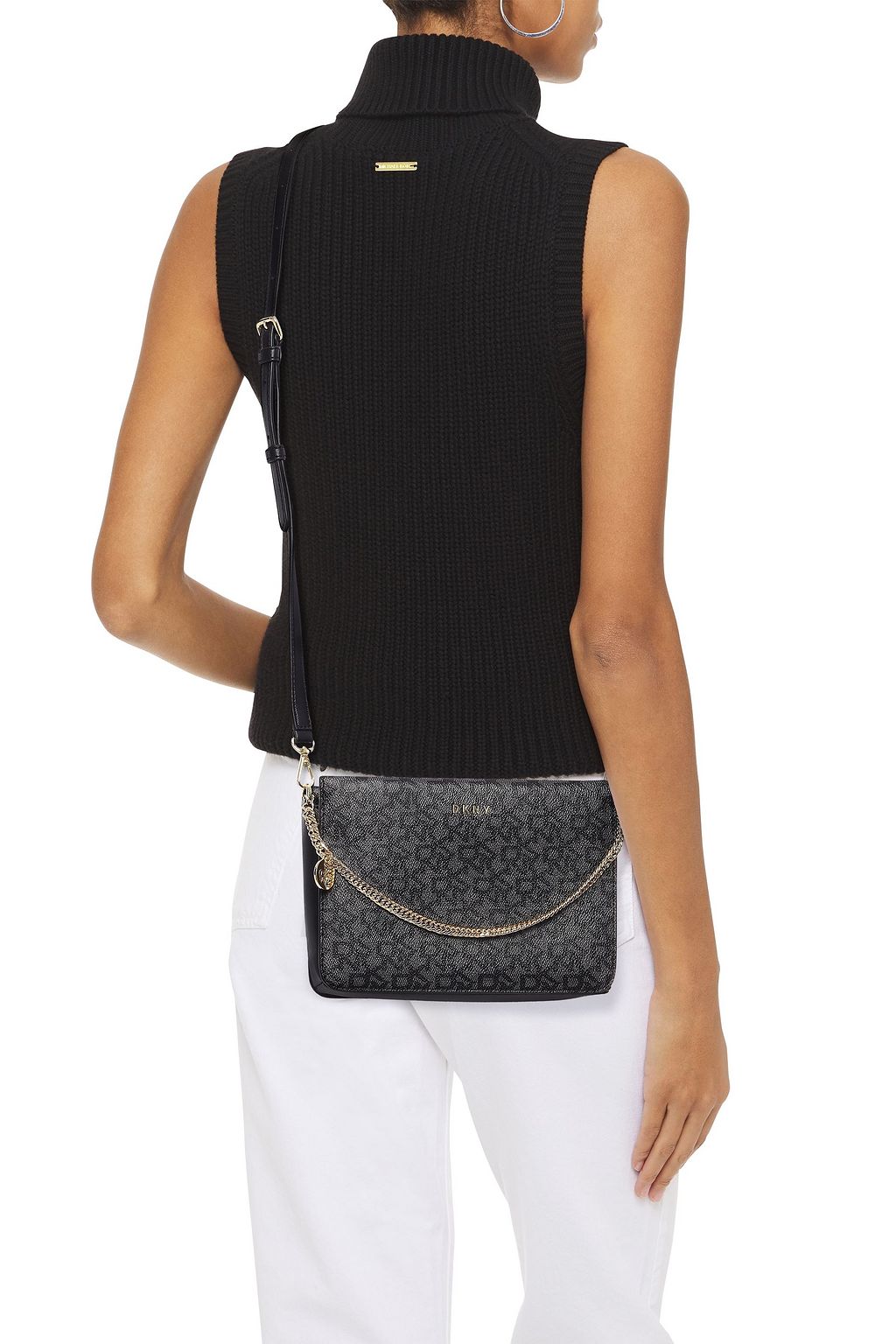DKNY Logo-print faux leather shoulder bag
