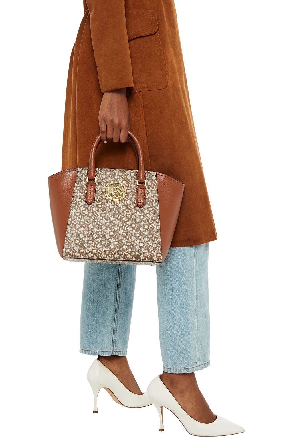DKNY Logo-print faux leather tote