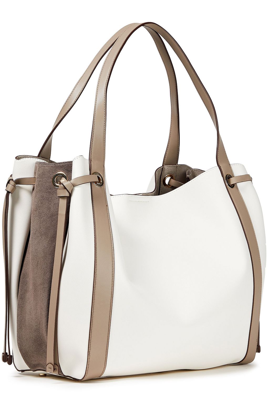 DKNY Suede-trimmed leather tote