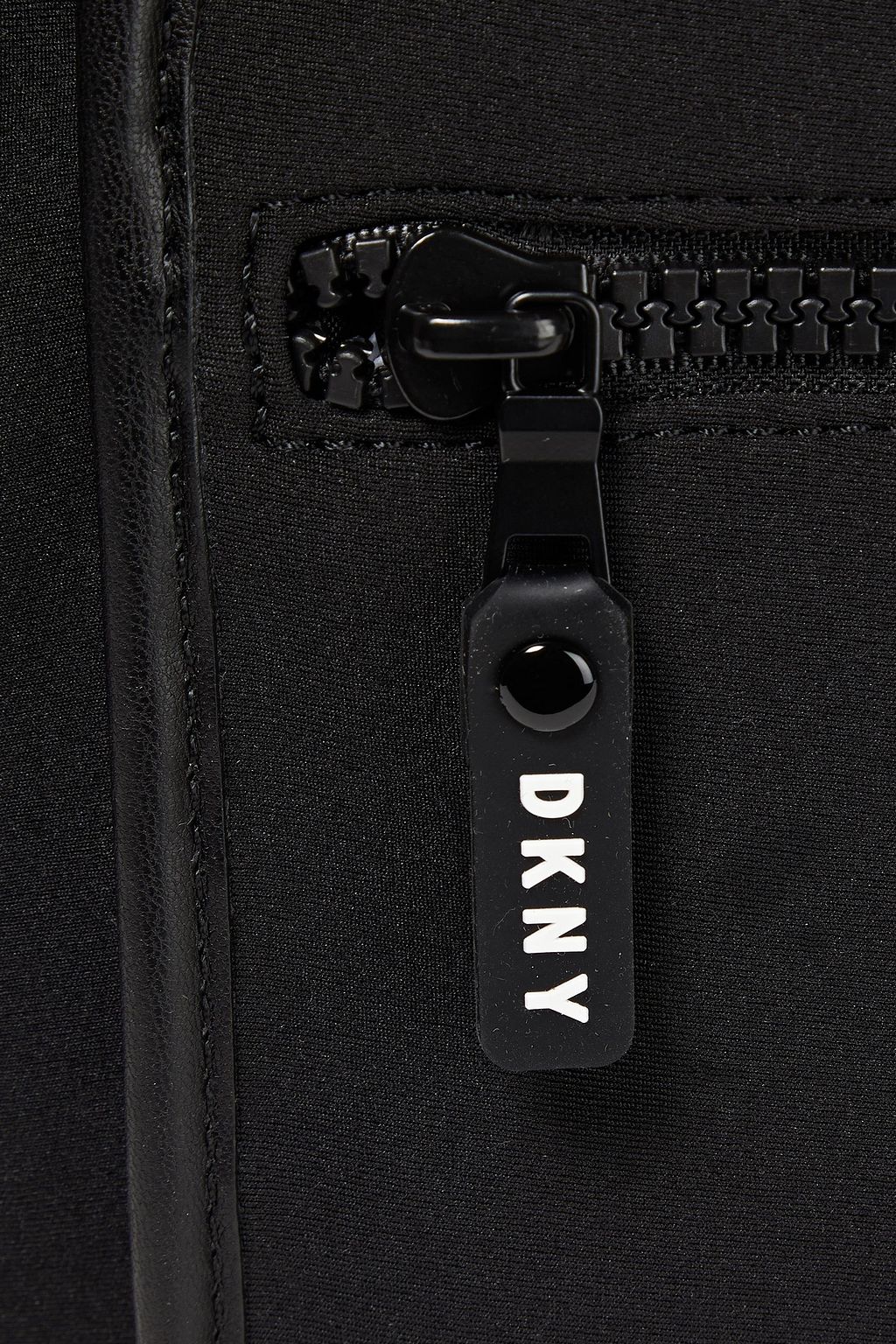DKNY Faux leather-trimmed logo-print neoprene tote