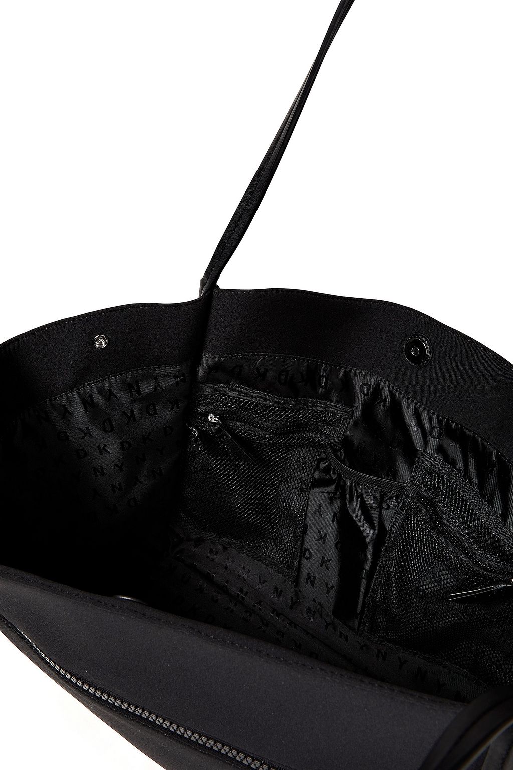 DKNY Faux leather-trimmed logo-print neoprene tote