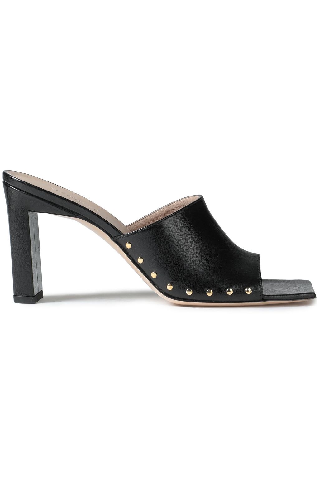 studded heeled mules
