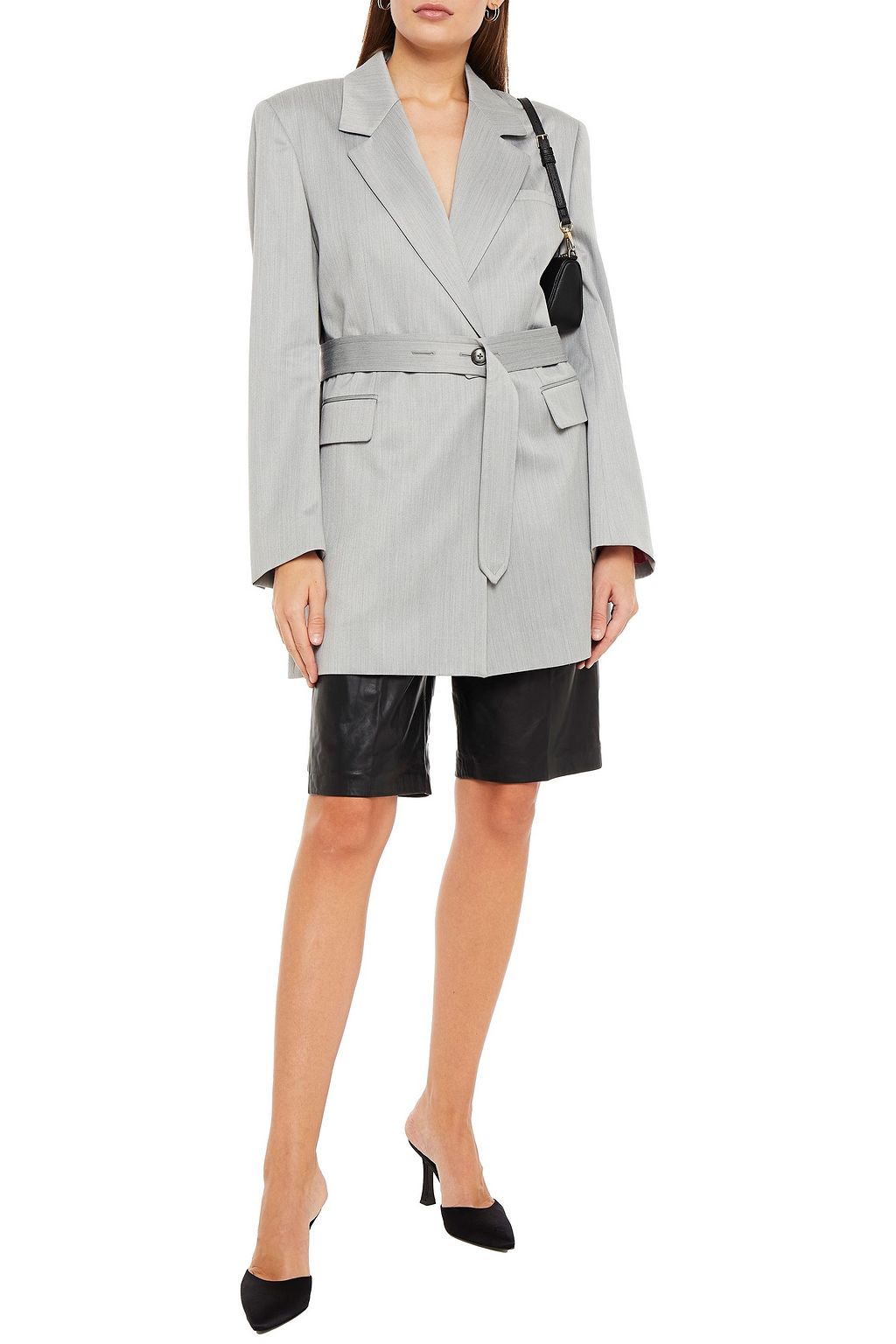 GAUGE81 Merida belted mélange wool-blend blazer