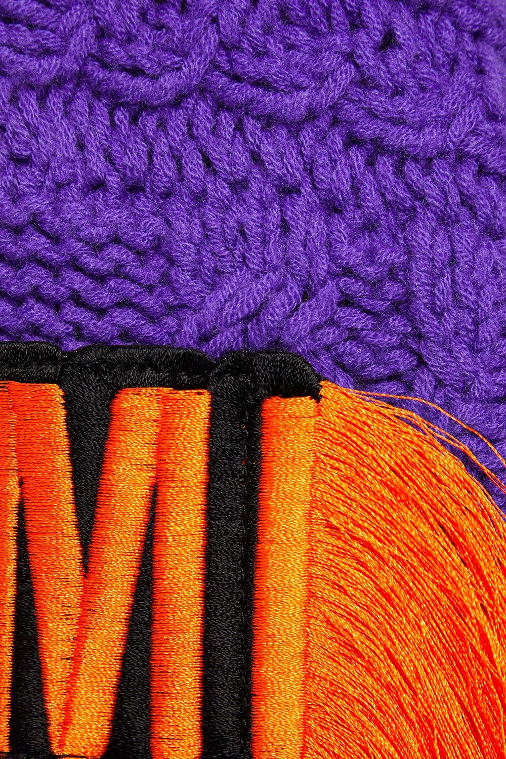 MR & MRS ITALY Appliquéd cable-knit wool and cashmere-blend turtleneck sweater