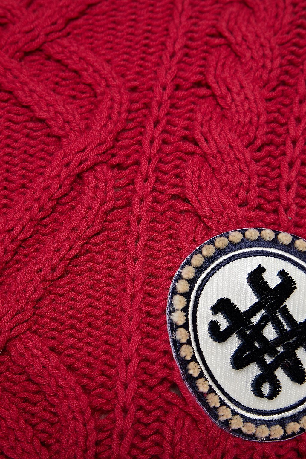 MR & MRS ITALY Appliquéd cable-knit wool and cashmere-blend sweater