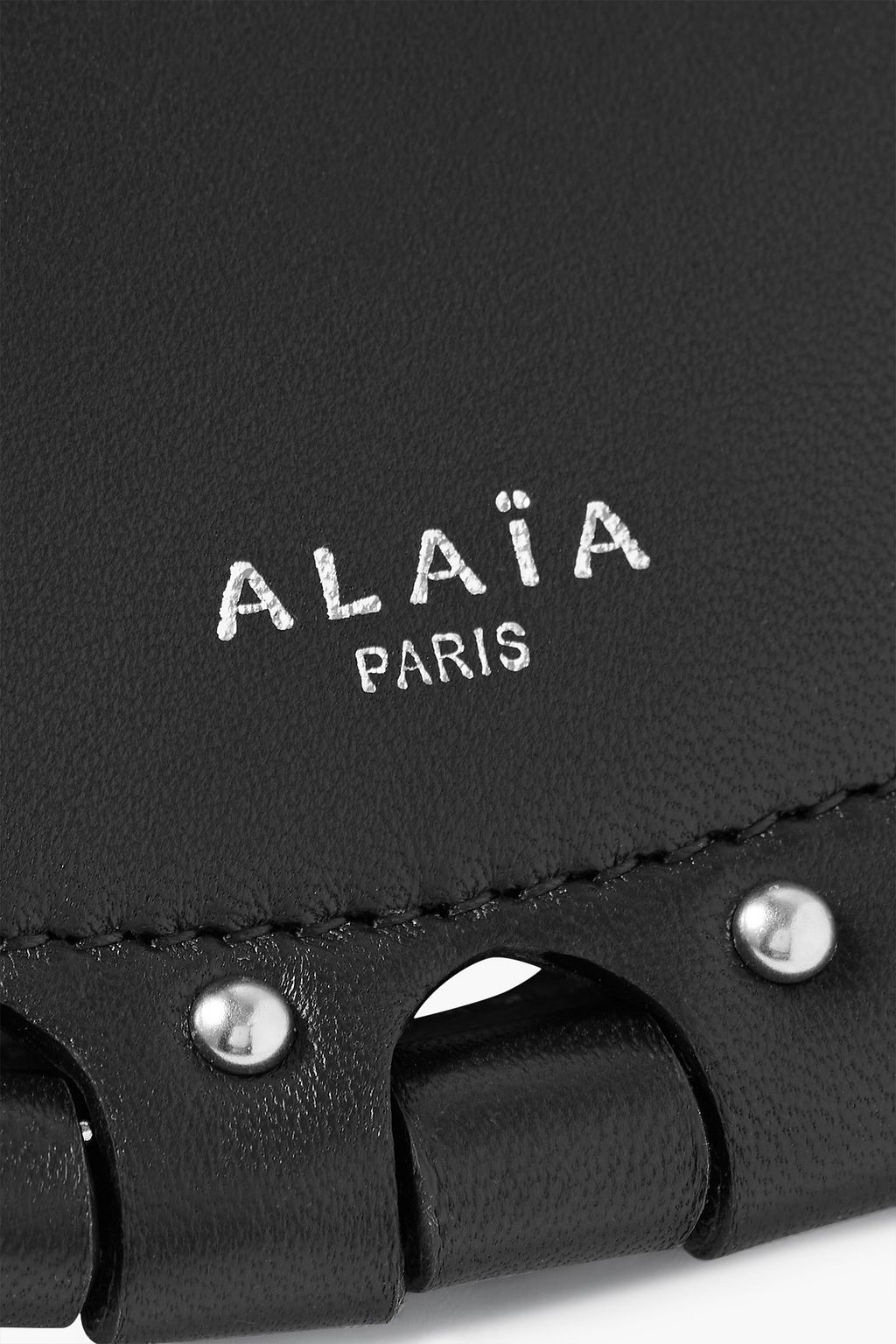 ALAÏA Demi Lune laser-cut studded leather shoulder bag
