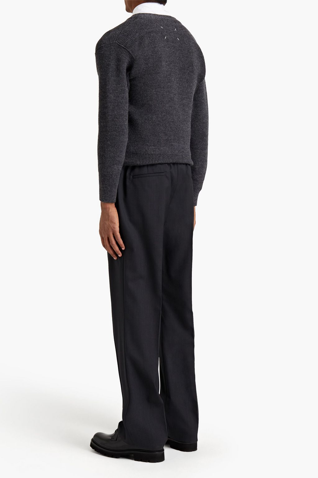MAISON MARGIELA Belted grain de poudre wool pants