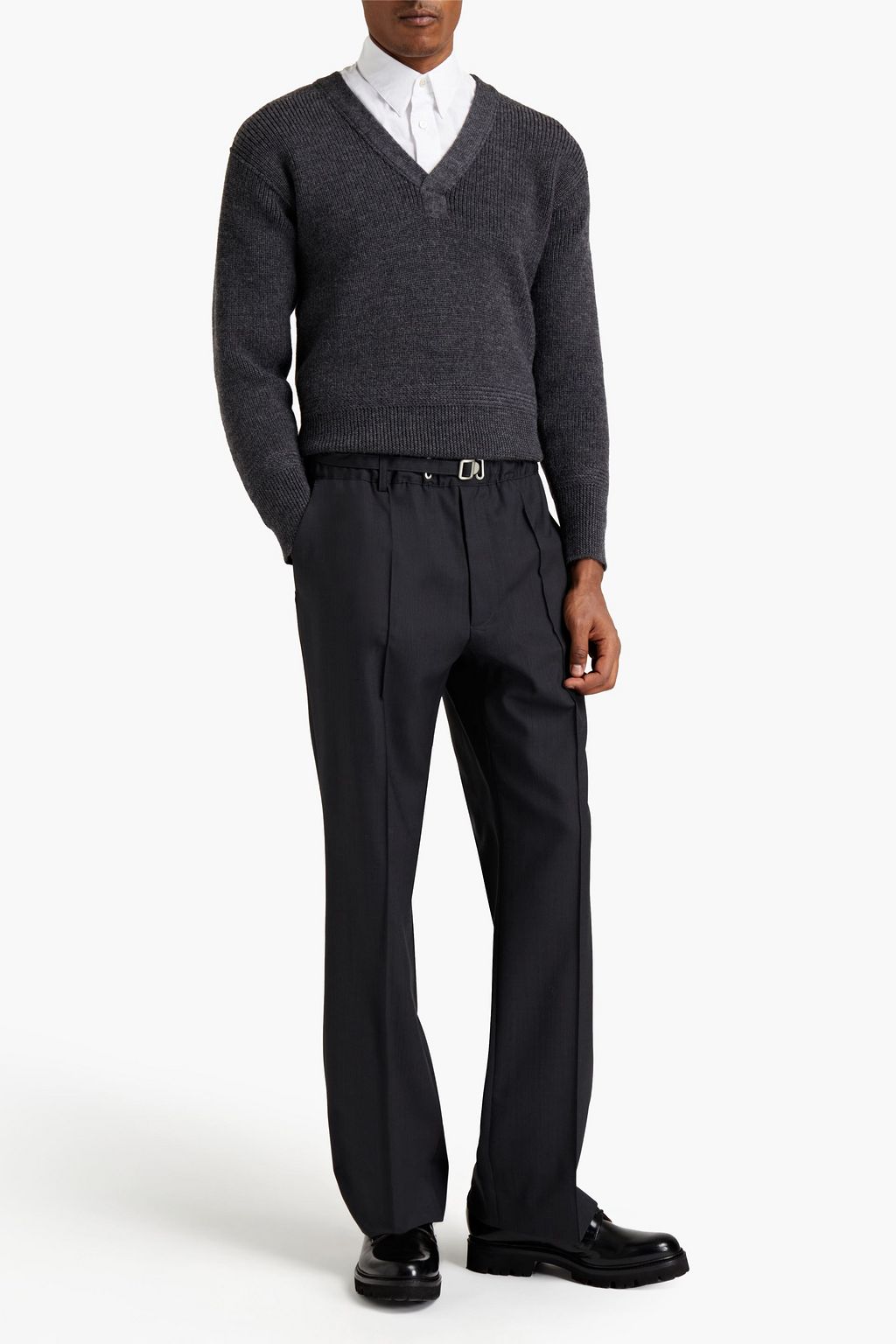 MAISON MARGIELA Belted grain de poudre wool pants