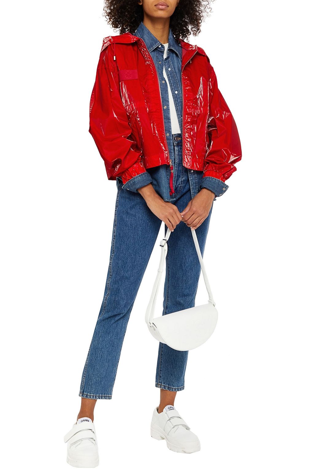 MR & MRS ITALY Coated woven hooded jacket
