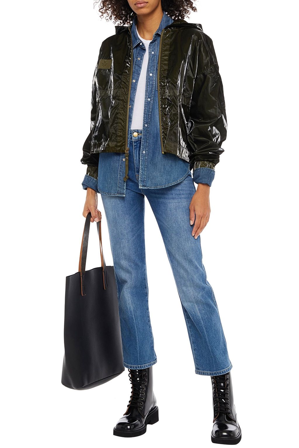 MR & MRS ITALY Coated woven hooded jacket