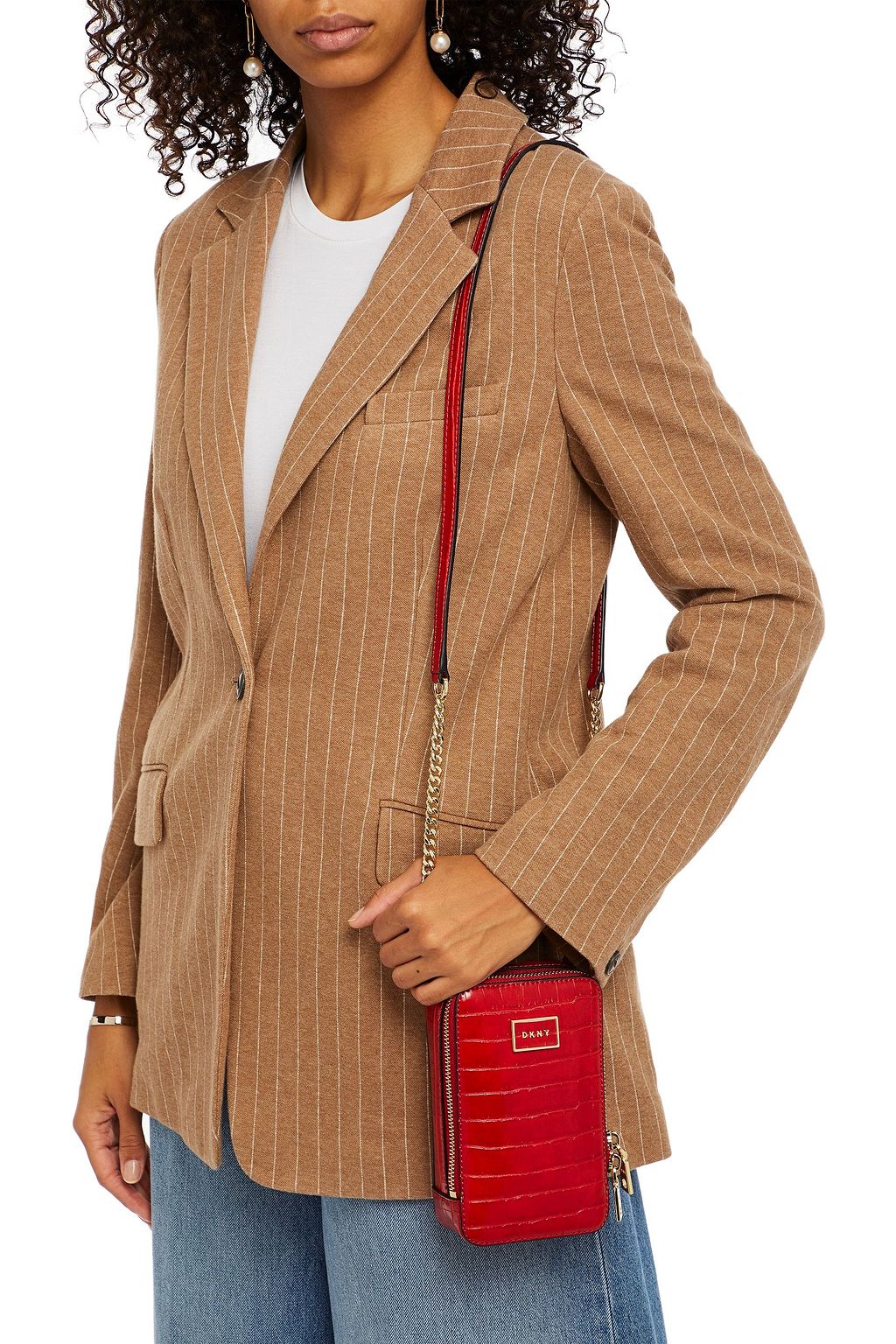 DKNY Faux croc-effect leather camera bag