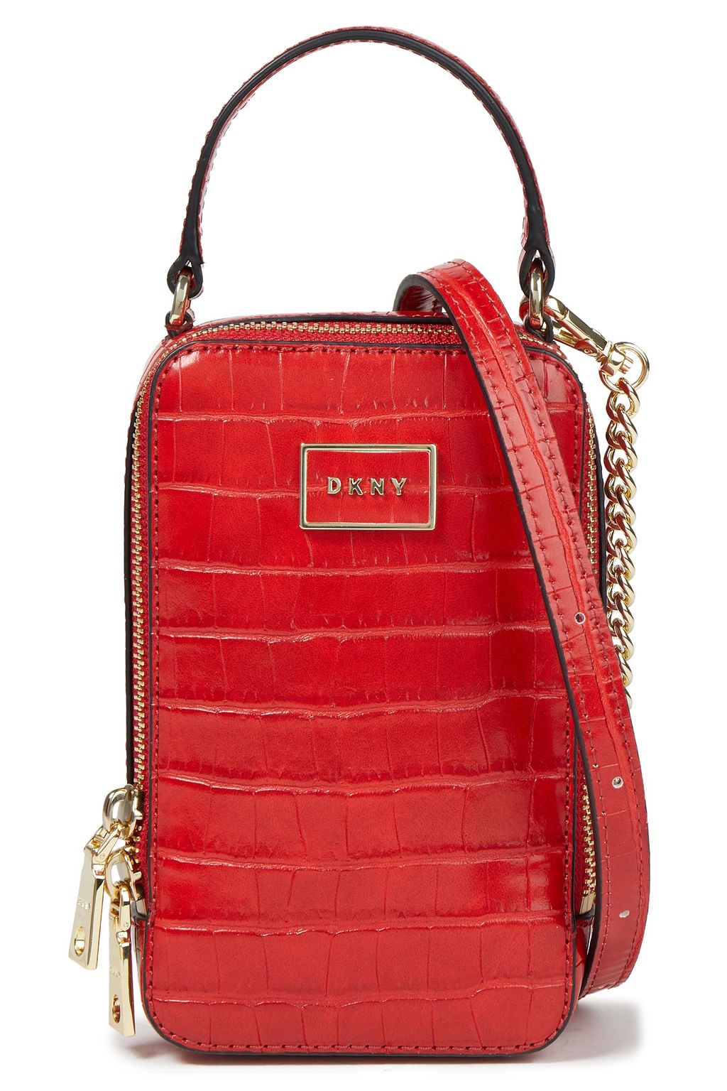 DKNY Faux croc-effect leather camera bag